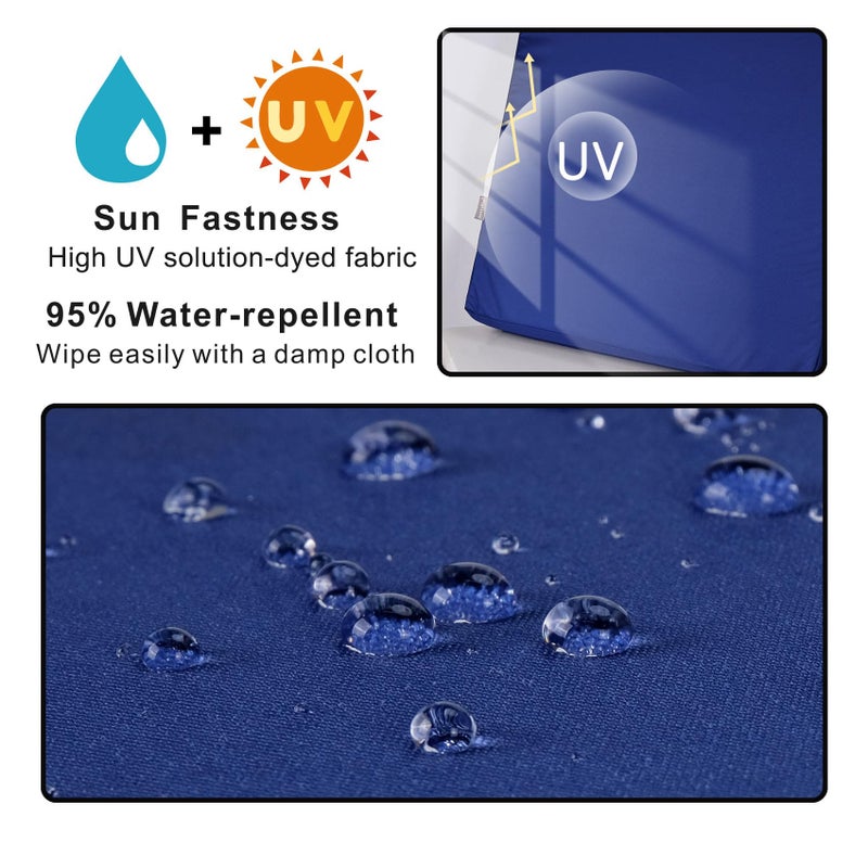 NettyPro Patio Bench Swing Loveseat Cushion Covers, Water Resistant UV Protection Outdoor Furniture Cushion Slipcovers with Zipper, Navy, 48 x 18 x 3 Inch - Image 2