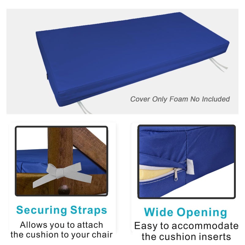 NettyPro Patio Bench Swing Loveseat Cushion Covers, Water Resistant UV Protection Outdoor Furniture Cushion Slipcovers with Zipper, Navy, 48 x 18 x 3 Inch - Image 4