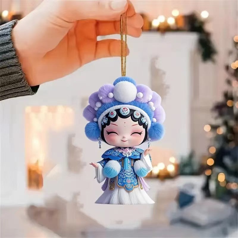 New Cute Little Flower Fairy Pendant Acrylic Cross-Border Flat Car Interior Rearview Mirror Decoration Keychain - Image 2