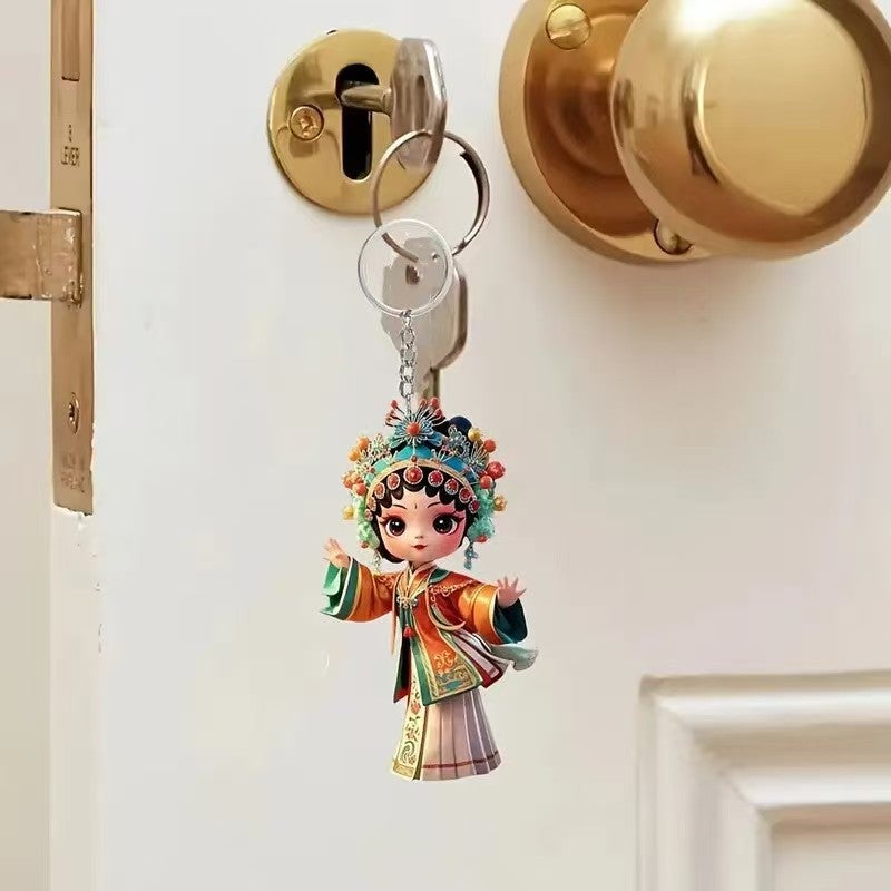 New Cute Little Flower Fairy Pendant Acrylic Cross-Border Flat Car Interior Rearview Mirror Decoration Keychain - Image 5