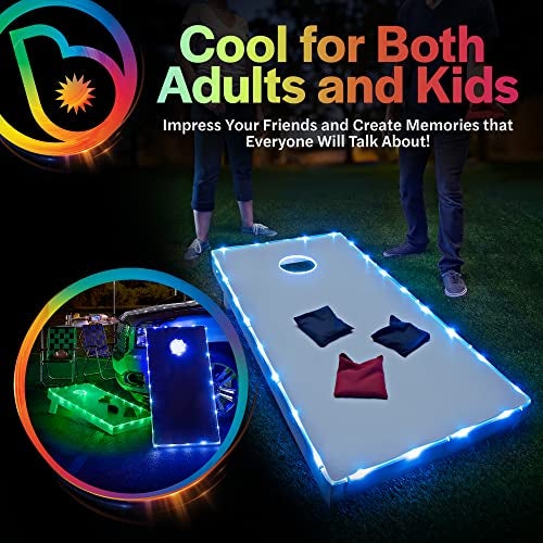 Brightz Cornhole Lights for Hole and Board LED Cornhole Board Lights Cornhole LED Lights LED Corn Hole Lights for Board LED Cornhole Lights Light Up Cornhole Board Accessories Corn Hole Accessory Blue - Image 3