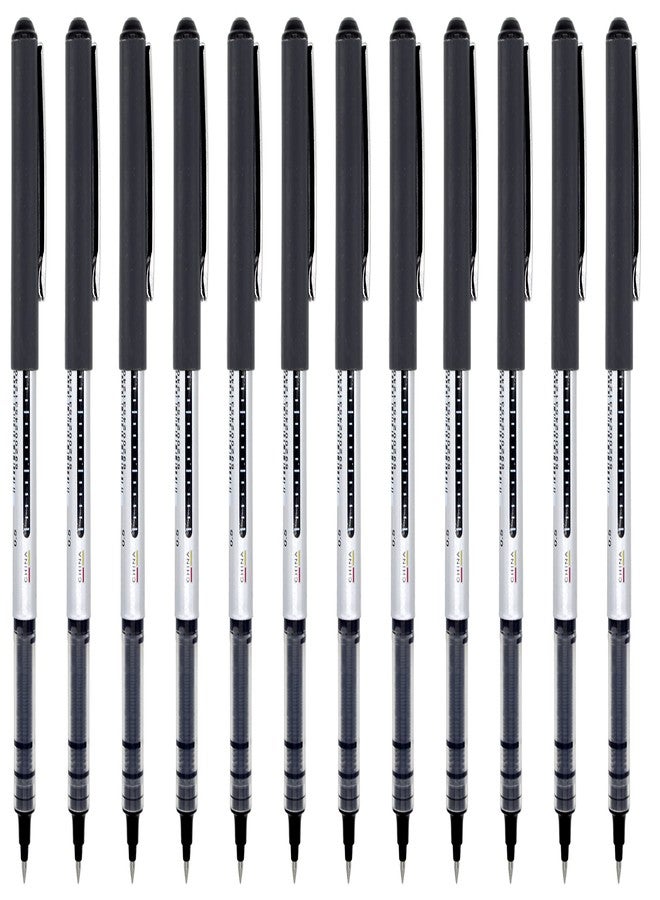 Gullor Vision Stick Fine Point Rollerball Pens, 0.5mm Liquid Ink Quick-Drying Pens for Writing, Black Ink - Pack of 12 - Image 3