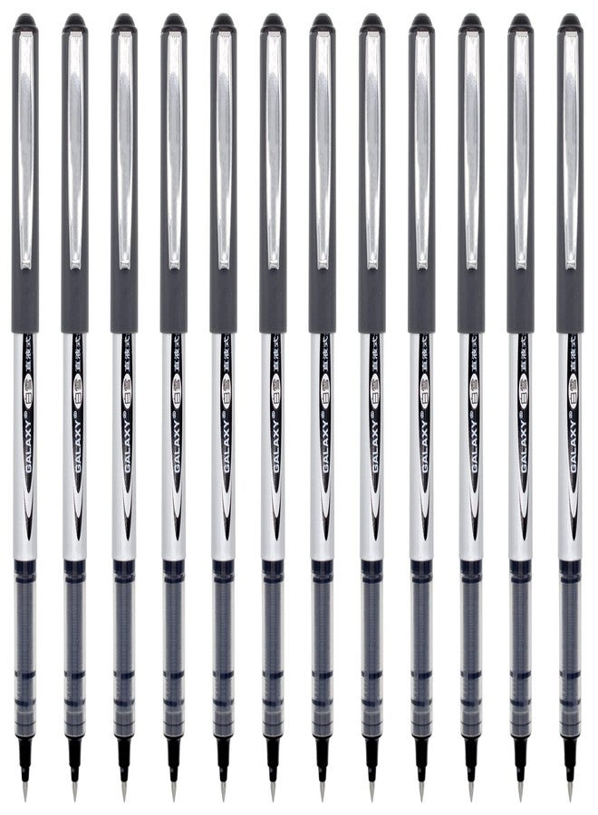 Gullor Vision Stick Fine Point Rollerball Pens, 0.5mm Liquid Ink Quick-Drying Pens for Writing, Black Ink - Pack of 12 - Image 1