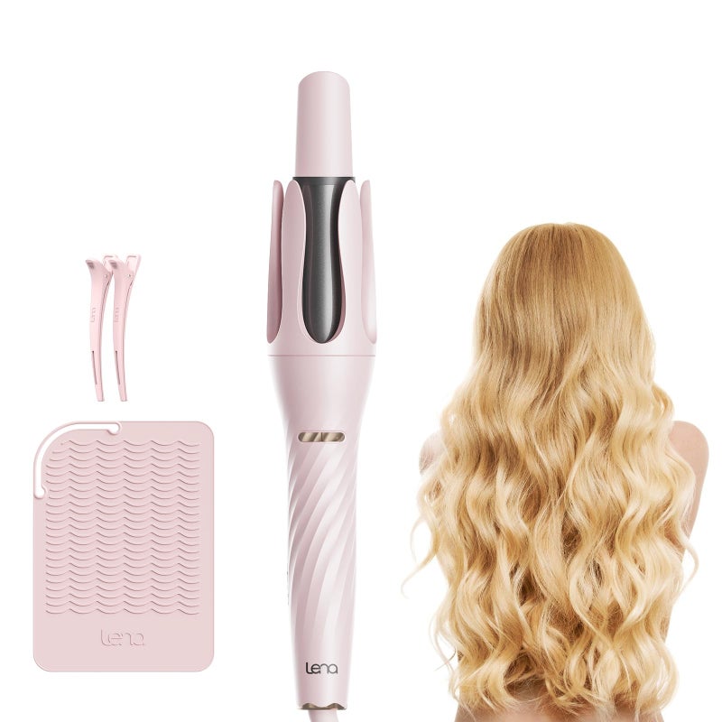 Lena Rotating Curling Iron 1 Inch- Lena Z4 Automatic Curling Wand With Anti-Scald & Versatile Hair Protection  Titanium Coating  Easy-To-Use Design For Long-Lasting Shiny Curls  Dual Voltage - Image 1