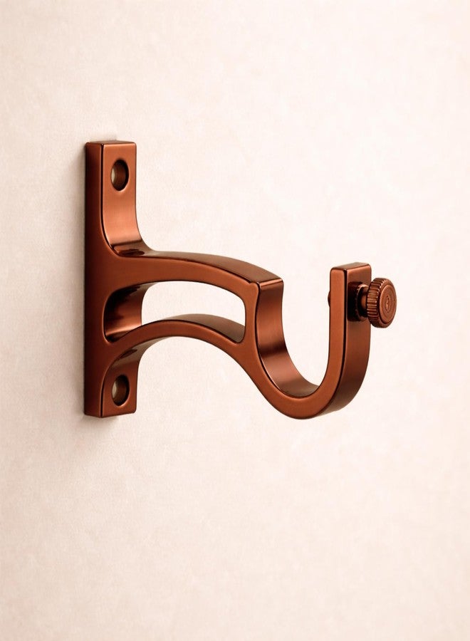 Urban Elite Aluminum Curtain Rod Brackets - Heavy-Duty Wall Mount Clamps for Curtain Rod Support for Door and Window Curtain Rods with Screw and Wall Plug - Pack of 2PCS (ARCSUPPORT) (Rose Gold) - Image 5
