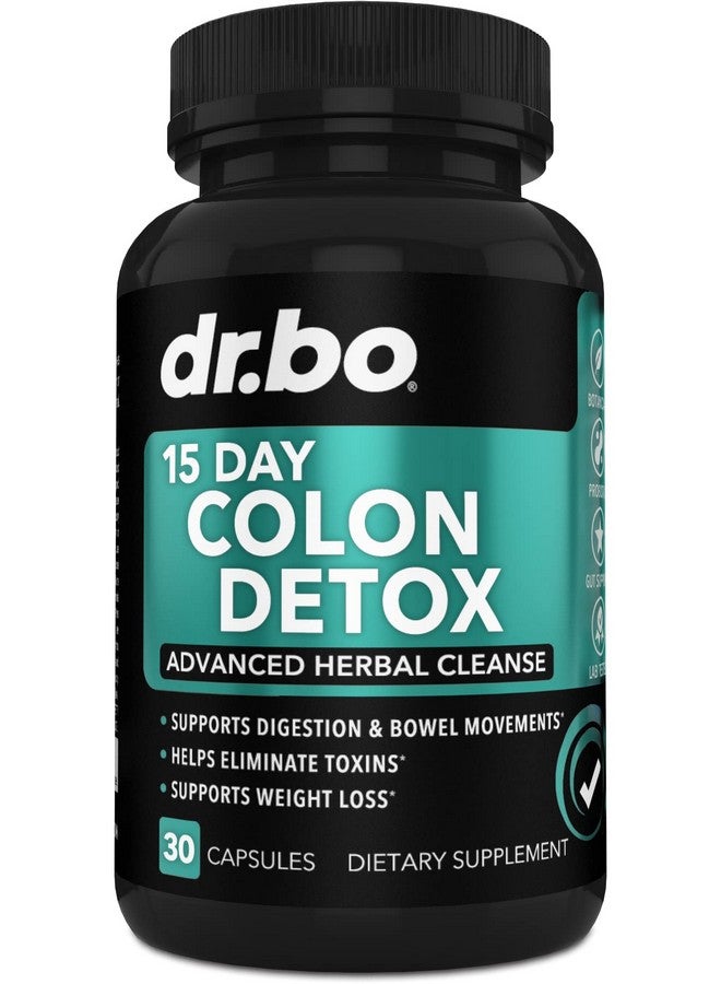 dr.bo Colon Cleanser Detox for Weight Flush - 15 Day Intestinal Cleanse Pills & Probiotic - Fast Natural Laxative for Constipation Relief - Bowel Movement Supplements for Stomach Bloating, Gut Loss Support - Image 1
