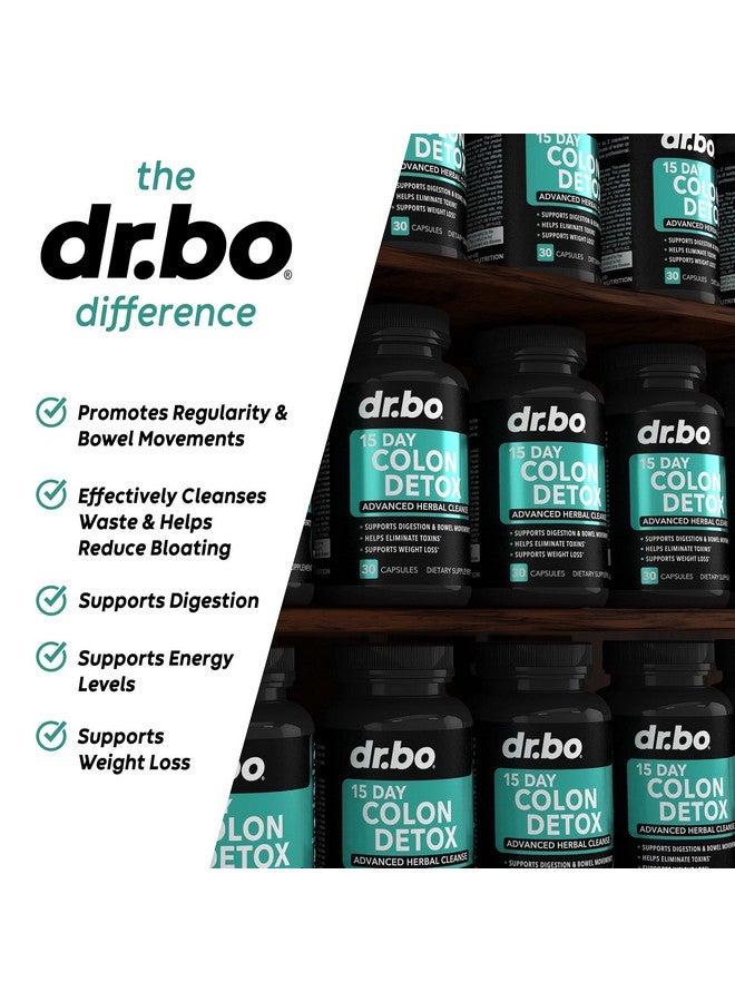 dr.bo Colon Cleanser Detox for Weight Flush - 15 Day Intestinal Cleanse Pills & Probiotic - Fast Natural Laxative for Constipation Relief - Bowel Movement Supplements for Stomach Bloating, Gut Loss Support - Image 3