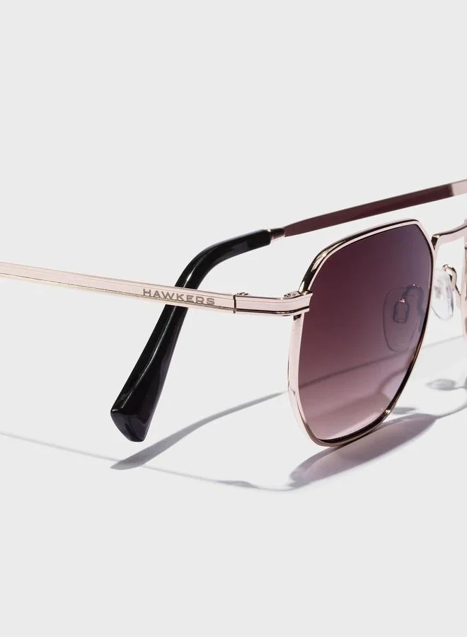 HAWKERS Sixgon - Silver Smoke Brown Sunglasses