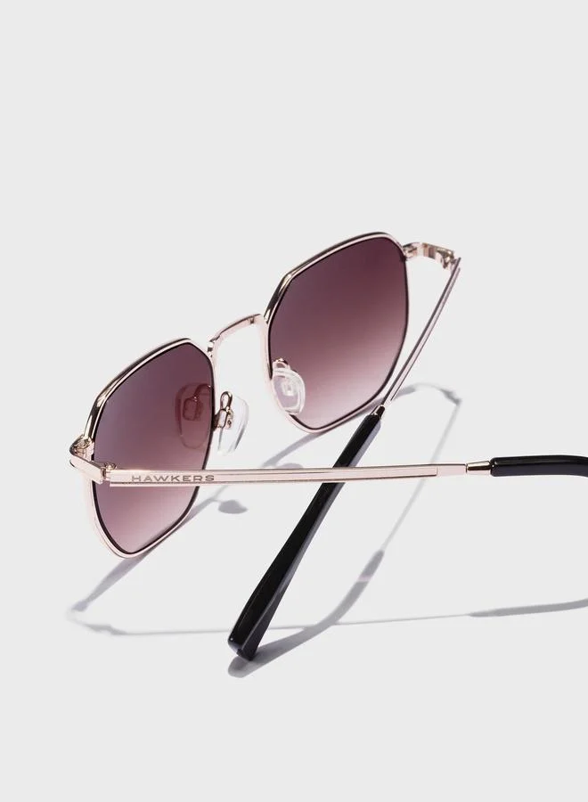 HAWKERS Sixgon - Silver Smoke Brown Sunglasses