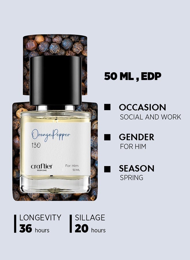 Craftier Perfume ORANGE PEPPER - Inspired of-TERRE D'HERMES, Eau De Parfum for Men - 50ml, Long Lasting Citrus Fragrance Upto 36 Hrs, Travel Size Men's Perfume - Image 4
