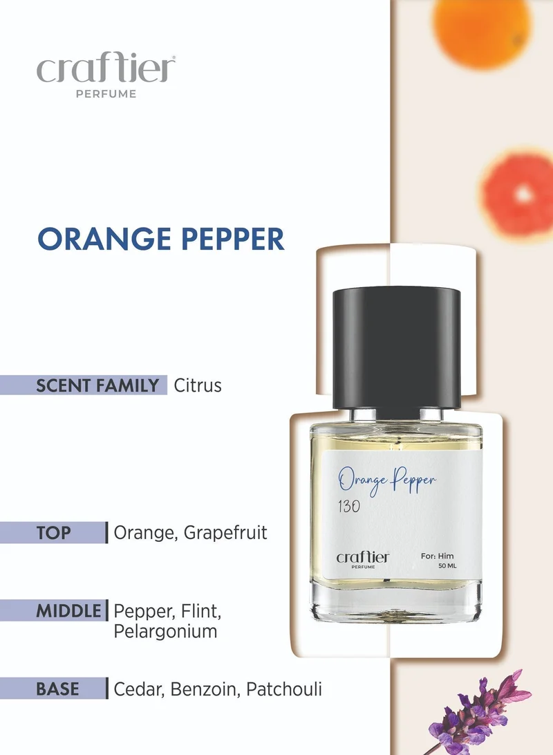 Craftier Perfume  ORANGE PEPPER - Inspired of-TERRE D'HERMES, Eau De Parfum for Men - 50ml, Long Lasting Citrus Fragrance Upto 36 Hrs, Travel Size Men's Perfume for Men | Best Price UAE