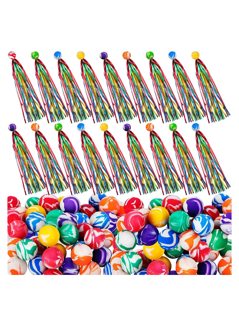 SYOSI 50 Pcs Kids Comet Balls Bouncy Balls with Colorful Streamers Mini Rubber Ball for Kids Little Teens Birthday Party Favors Goodie Bag Fillers Assorted Colors - Image 1