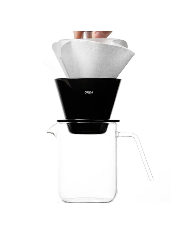 OREA O2 Flat Bottom Coffee Brewer, BPA-Free Tritan Plastic, Black - Image 4