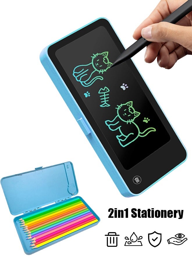 2 In 1 LCD Writing Tablet For Children Learning Drawing Board, Children's Toys, Blackboard With Storage Function, Eye Protection Color Screen, For Learning And Entertainment / 18.1x9.5cm - Image 1