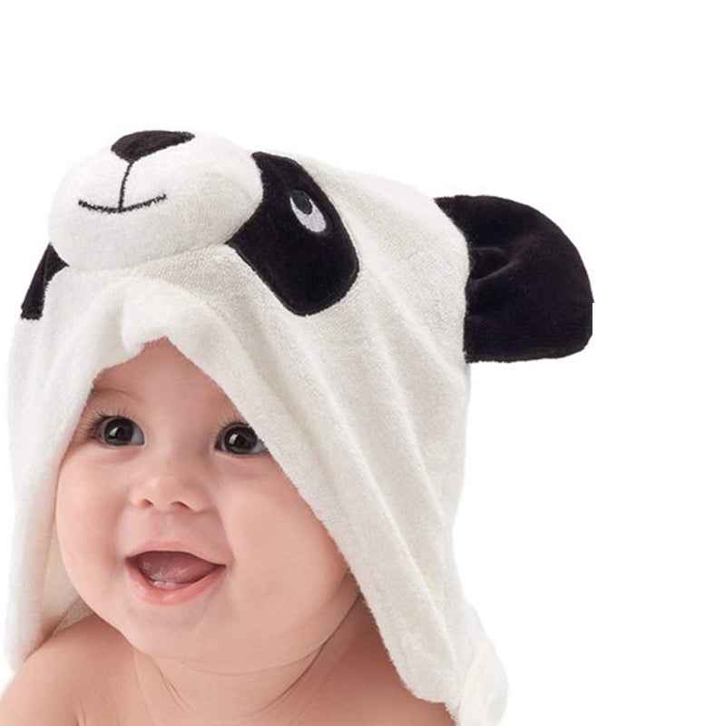 HIPHOP PANDA HIPHOP PANDA Hooded Towel Rayon Made from Bamboo Bath Towel with Bear Ears for Newborn Babie Toddler Infant Absorbent Large Baby Towel Panda 30 x 30 Inch 