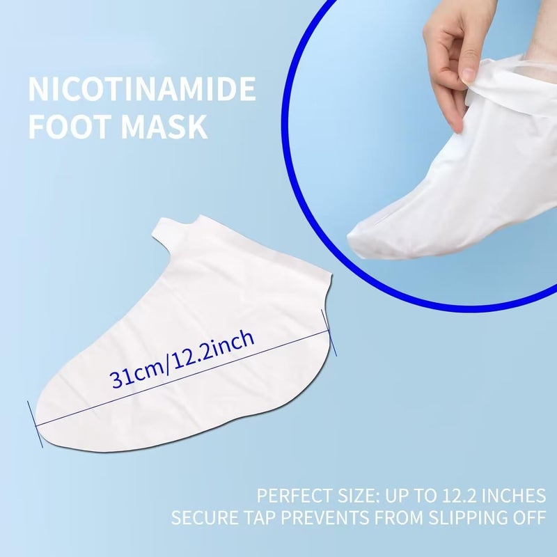 ILISYA ROUSE Foot Mask Moisturizing 6 Pack Feet Spa Hydrating Mask Socks Soft Dry Cracked Feet Care - Nicotinamide + Shea Butter + Goat Milk - Women and Men - Image 3