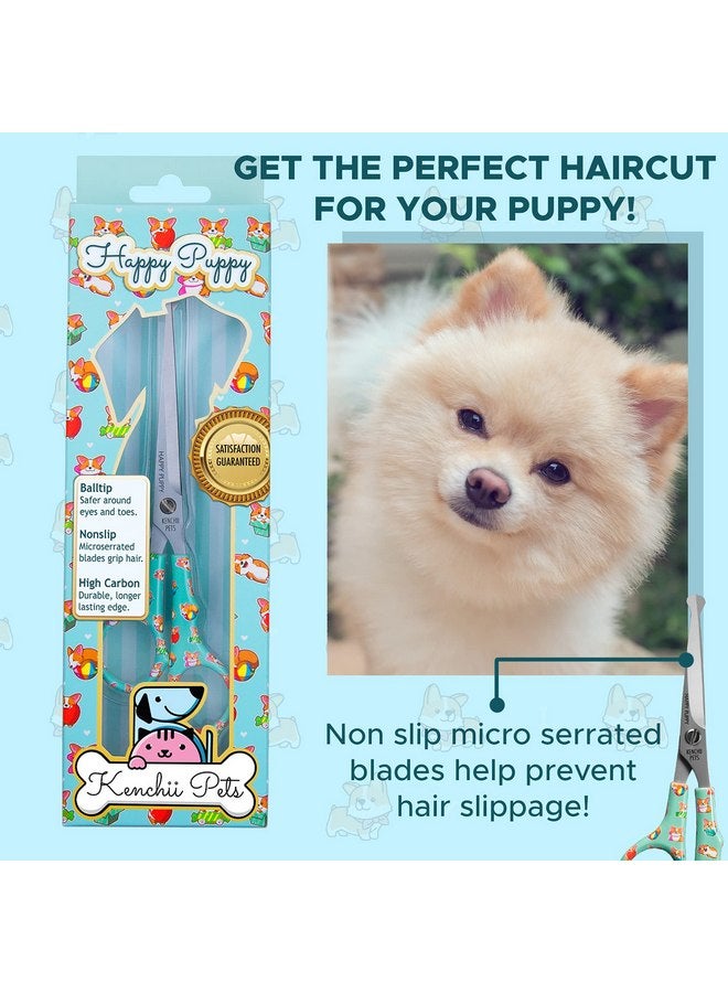 Kenchii Happy Puppy Ball Tip Shears Trimming Scissors for Dogs | Pet Grooming Puppy Essentials | Stainless Steel Grooming Scissors for Dogs | Safety Blunt Tip Scissors and Dog Grooming Tools | 6.5 In - Image 4