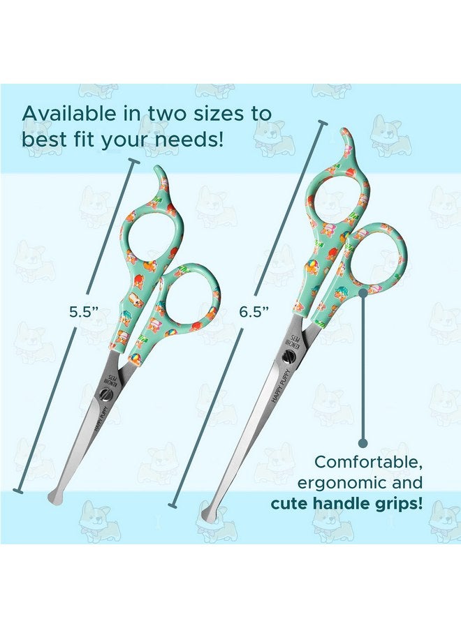Kenchii Happy Puppy Ball Tip Shears Trimming Scissors for Dogs | Pet Grooming Puppy Essentials | Stainless Steel Grooming Scissors for Dogs | Safety Blunt Tip Scissors and Dog Grooming Tools | 6.5 In - Image 3