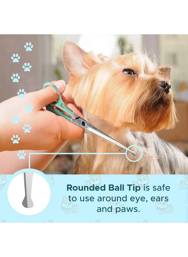 Kenchii Happy Puppy Ball Tip Shears Trimming Scissors for Dogs | Pet Grooming Puppy Essentials | Stainless Steel Grooming Scissors for Dogs | Safety Blunt Tip Scissors and Dog Grooming Tools | 6.5 In - Image 2