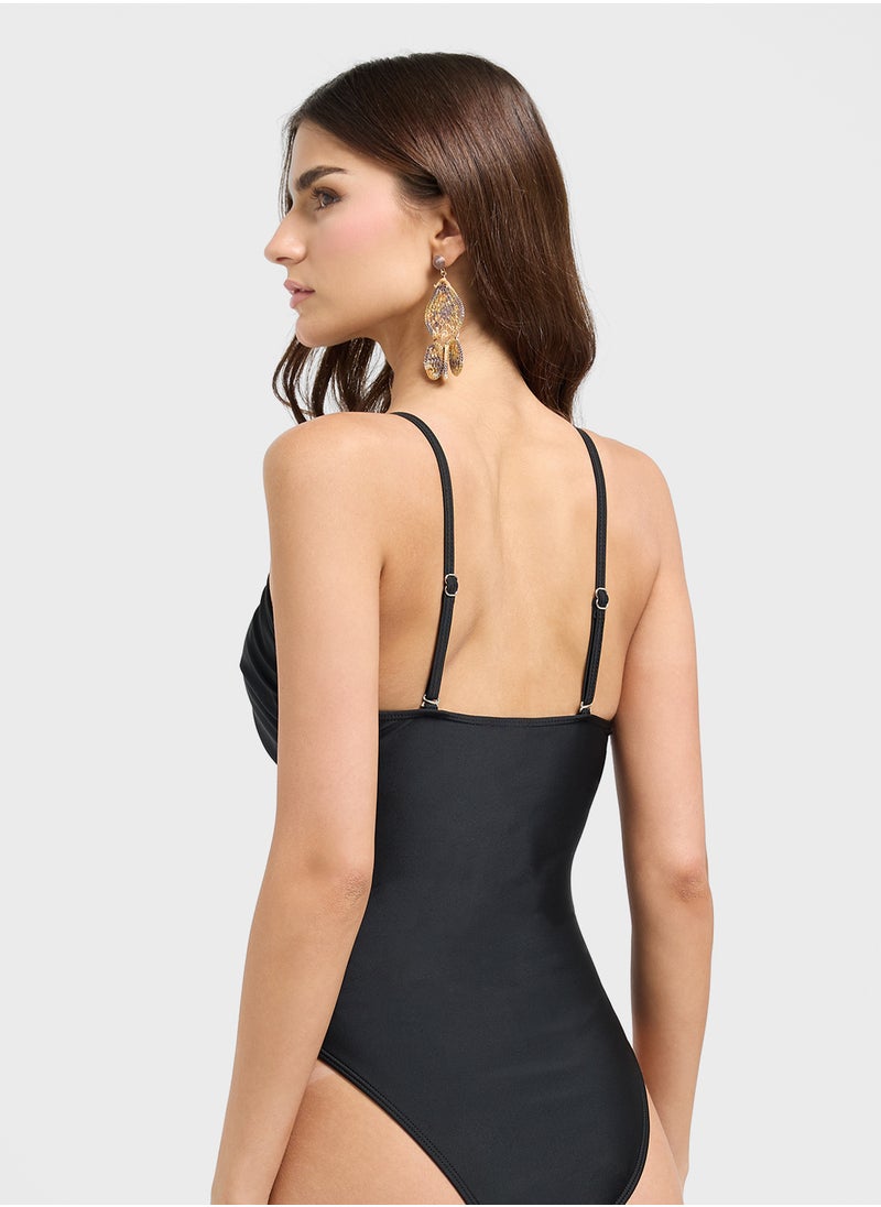 Ginger Strappy Cutout Detail Swimsuit With Crosage Detail  - Image 2