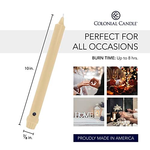 Colonial Candle Unscented Taper Candle, Classic Collection, Limoncello, 10 in, Pack of 12 - Up to 8 Hours Burn - Image 3