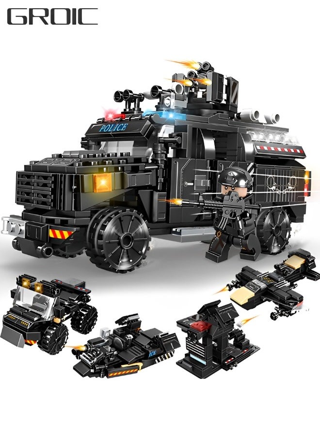 GROIC - Building Sets for Kids,5 in 1 STEM Building Toys,Armored Vehicle Assembly Toys,Aircraft Building Blocks,Building block kits,Children's Educational Toys - Image 1