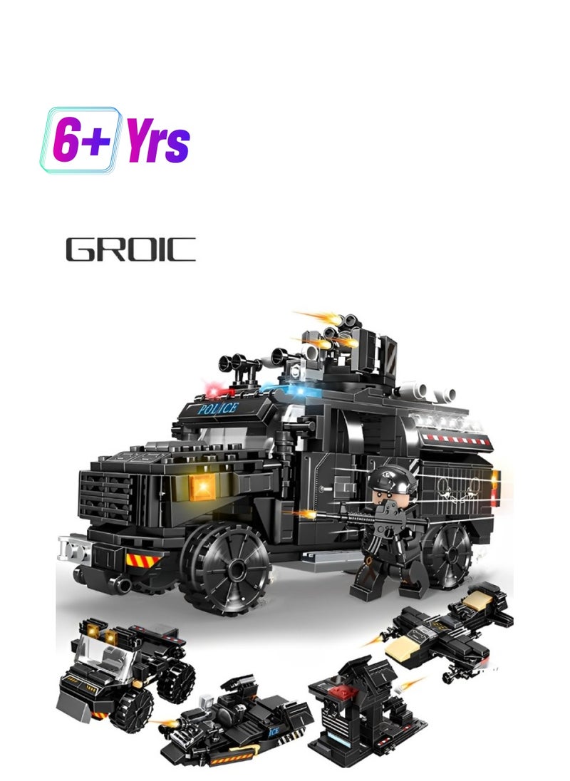 GROIC Building Sets for Kids,5 in 1 STEM Building Toys,Armored Vehicle Assembly Toys,Aircraft Building Blocks,Building block kits,Children's Educational Toys  - Image 1