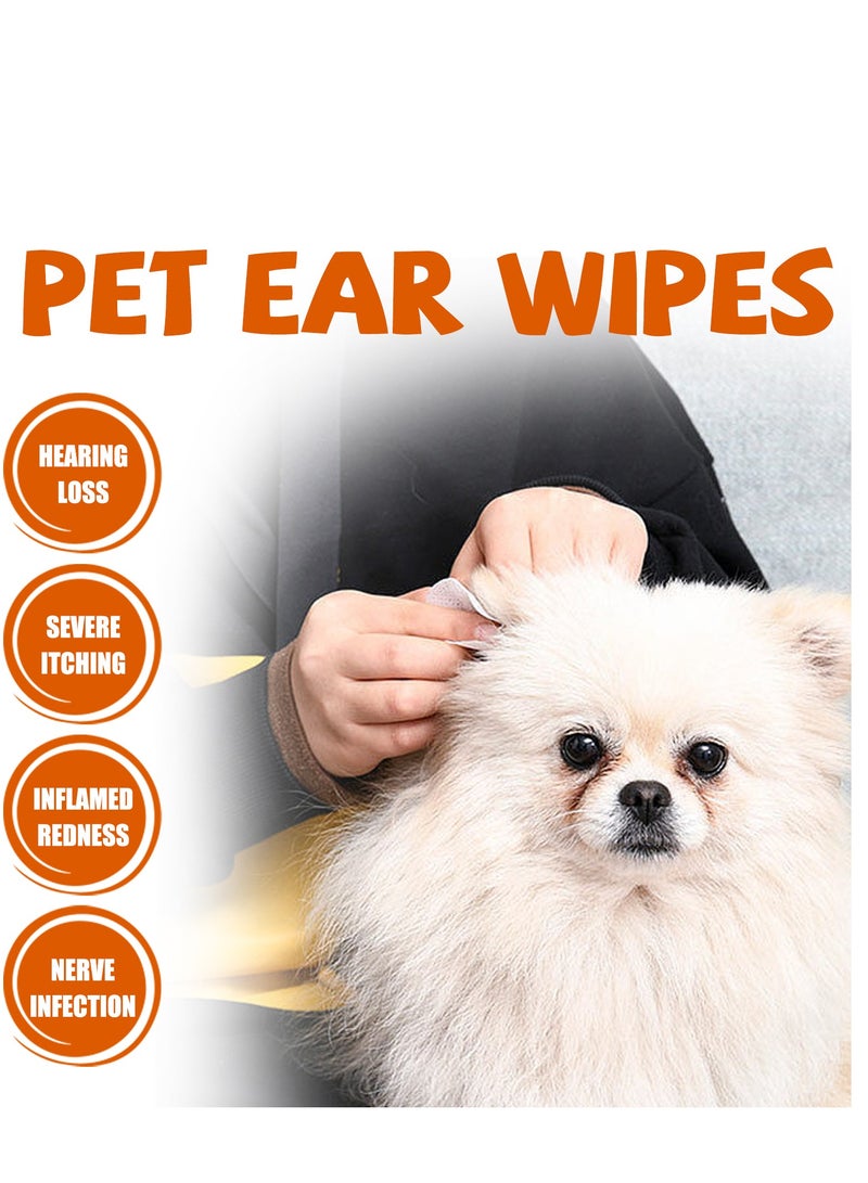 YEGBONG 60pcs Disposable Pet Cleaning Ear Wipes for Dogs and Cats Odor Control Dirt Earwax Removal Itches Relief Deodorizing and Soothing Ear Issues - Image 4