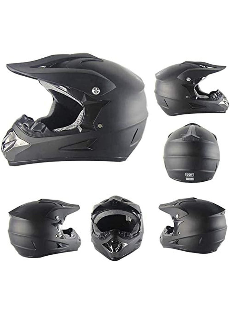 Oasisgalore Motocross Helmet Black Motorcycle Helmet with Goggles Gloves Mask, DOT Certified Full Face Helmet Set(M) - Image 2