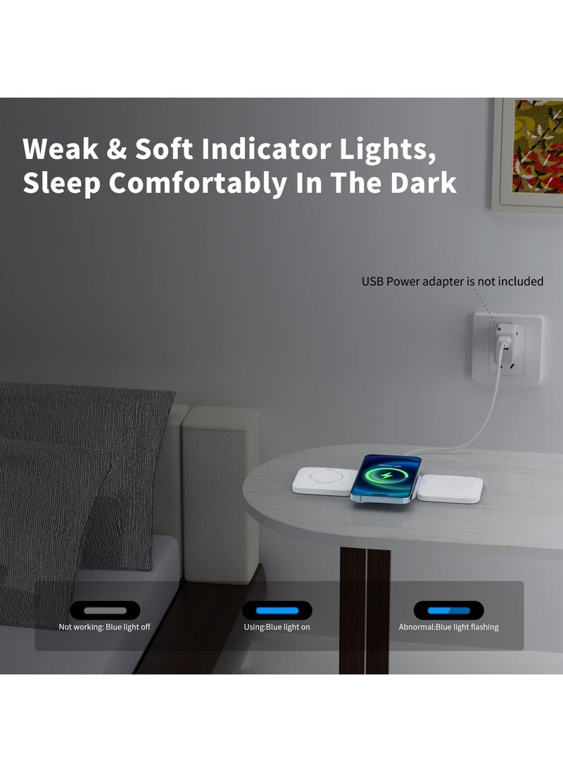 SYOSI - 3 in 1 Wireless Charger for iPhone, Portable Magnetic Wireless Charging Station, Travel Induction Charger for Multiple Devices, for Apple Watch, iPhone 15 14 13 Pro Max, Air Pods - Image 1