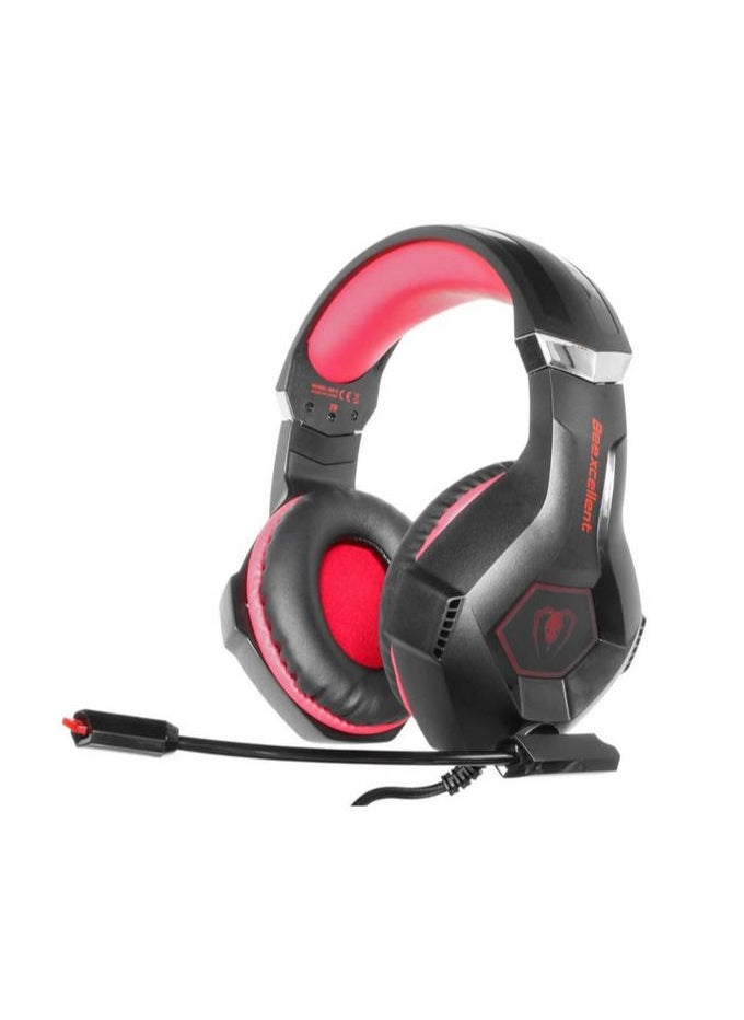 Beexcellent Gaming Headset Beexcellent GM-6 Red MIC LED Headphone Stereo for PC & PS4 - 3.5mm  - Image 1