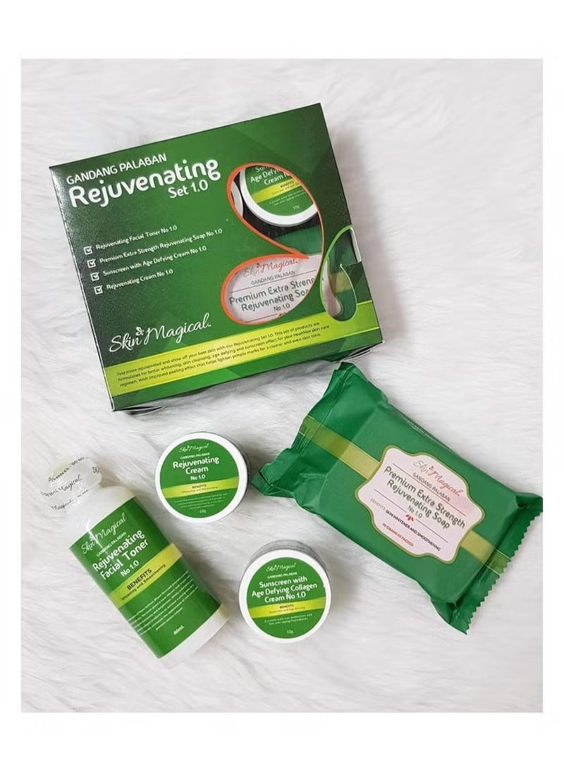 skin magical - Gandang Palaban Rejuvenating Set No. 1, features rejuvenating Toner, Soap, Rejuvenating Cream and Age age-defying collagen, Ultimate Solution for Dry Skin Providing Intense Moisture. - Image 1