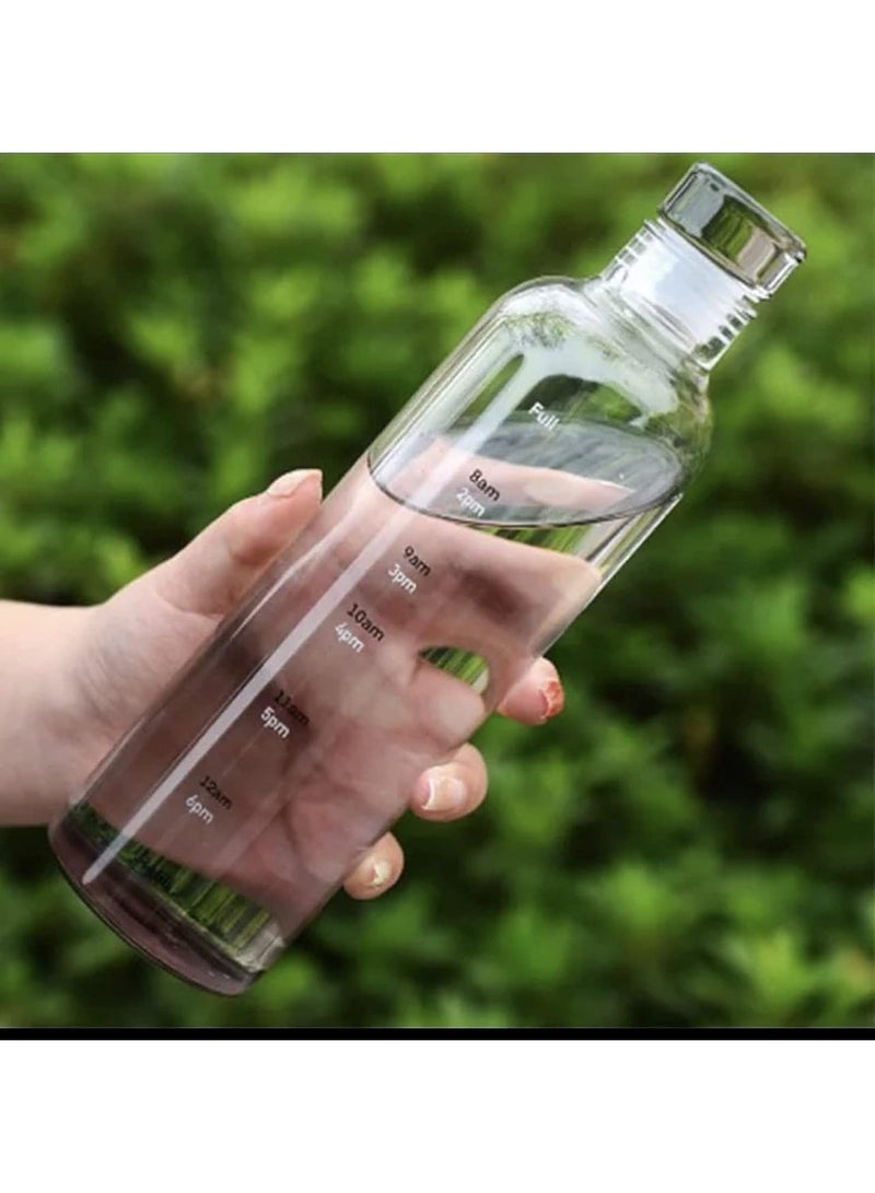 زجاجة مياه سعة 500 مل مع علامات زمنية قابلة لاعادة الاستخدام - Image 1