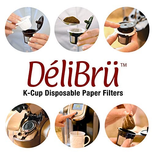 Delibru K Cup Disposable Paper Filters 300 Pack Fits With All Reusable Coffee Pods - Compostable and Disposable Coffee Filters for Keurig Single Cup - Image 3