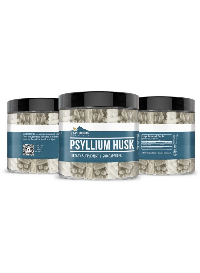 إيرثبورن إيليمنتس كبسولات قشر السيليوم من Earthborn Elements، 200 كبسولة، نقية وغير مخففة، بدون إضافات - Image 2