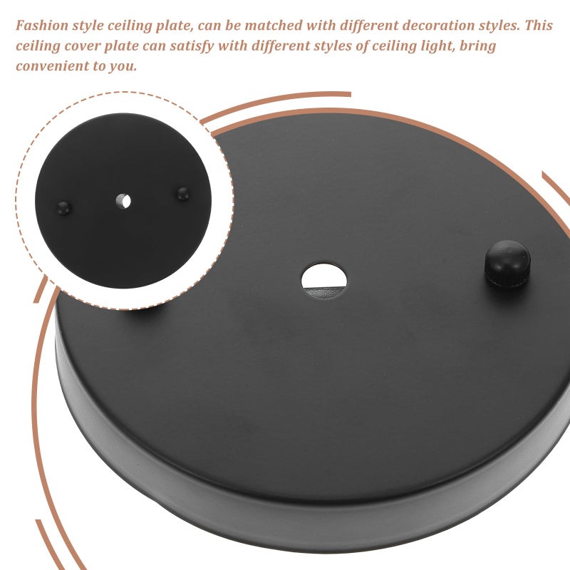 Black Iron Ceiling Canopy Plate For Pendant Light Fixture Mounting Bracket - Image 4