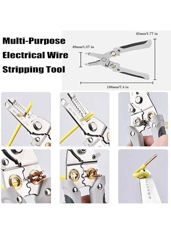 Luteti - Luteti Multifunction Wire Plier Tool Multifunction Wire Pliers MultiFunctional Wire Splitting Pliers Multifunction Wire Stripping Pliers - Image 1