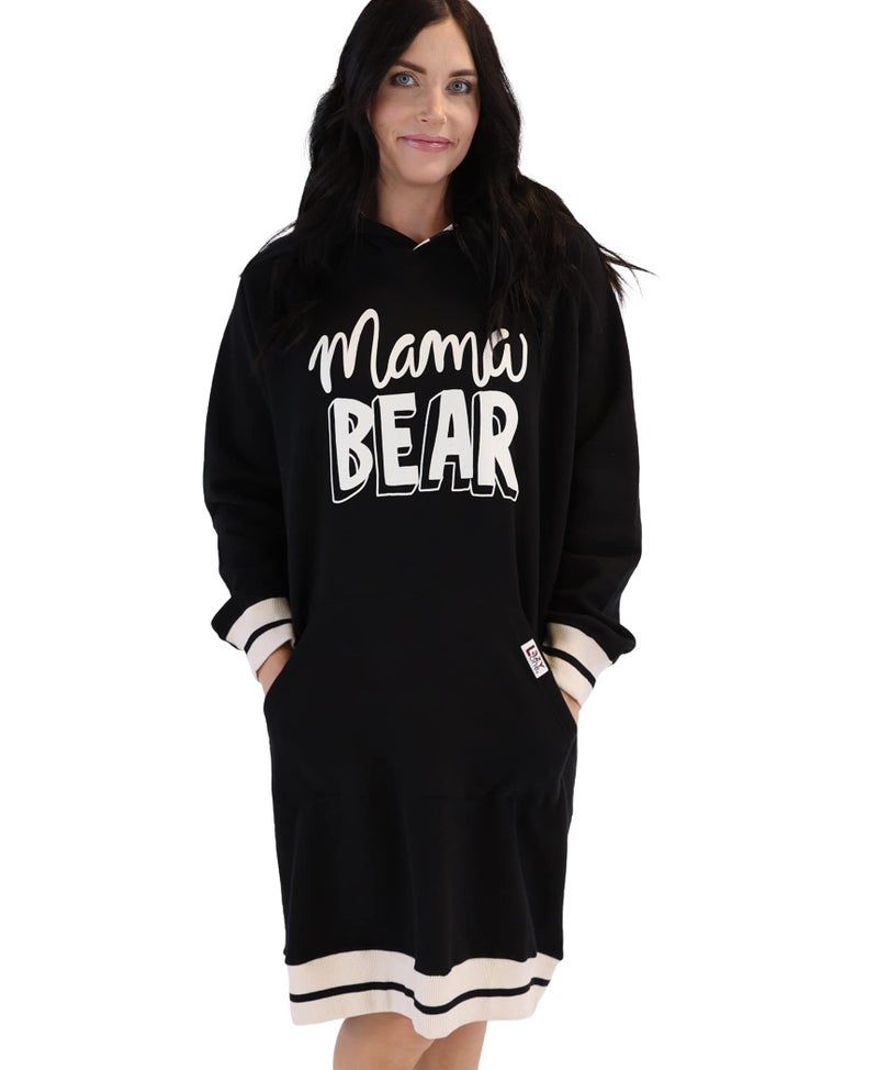 Lazy One Oversized Hoodie Sweatshirt Comfortable Loungewear Animal Bear Mama Bear LXL