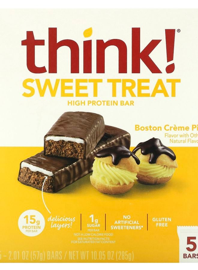 Think Sweet Treat High Protein Bar Boston Creme Pie 5 Bars 2.01 oz (57 g) Each