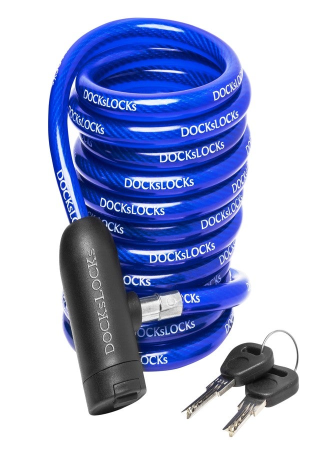 DocksLocks Coiled Security Cable with Key Lock, Weatherproof Multipurpose Anti-Theft Protection for Kayak, Bike, Paddleboard, Scooter, Equipment, Bicycles and More 5ft - Image 1