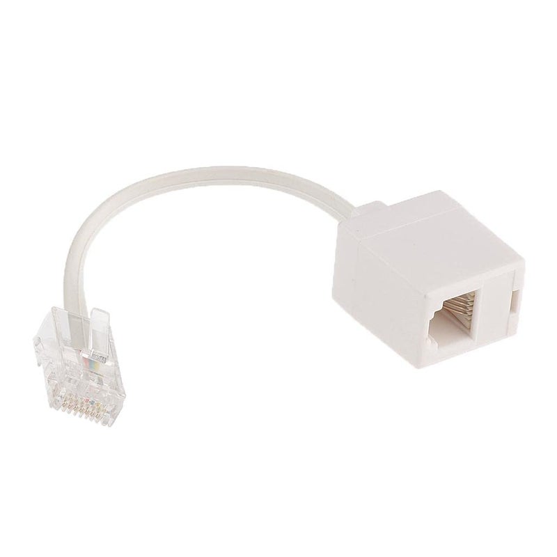 ATORSE ® 1 Piece Telephone Phone Extension Cord Landline Flash Cable Line Jack Rj45 To Rj11, 245Mm - Image 1