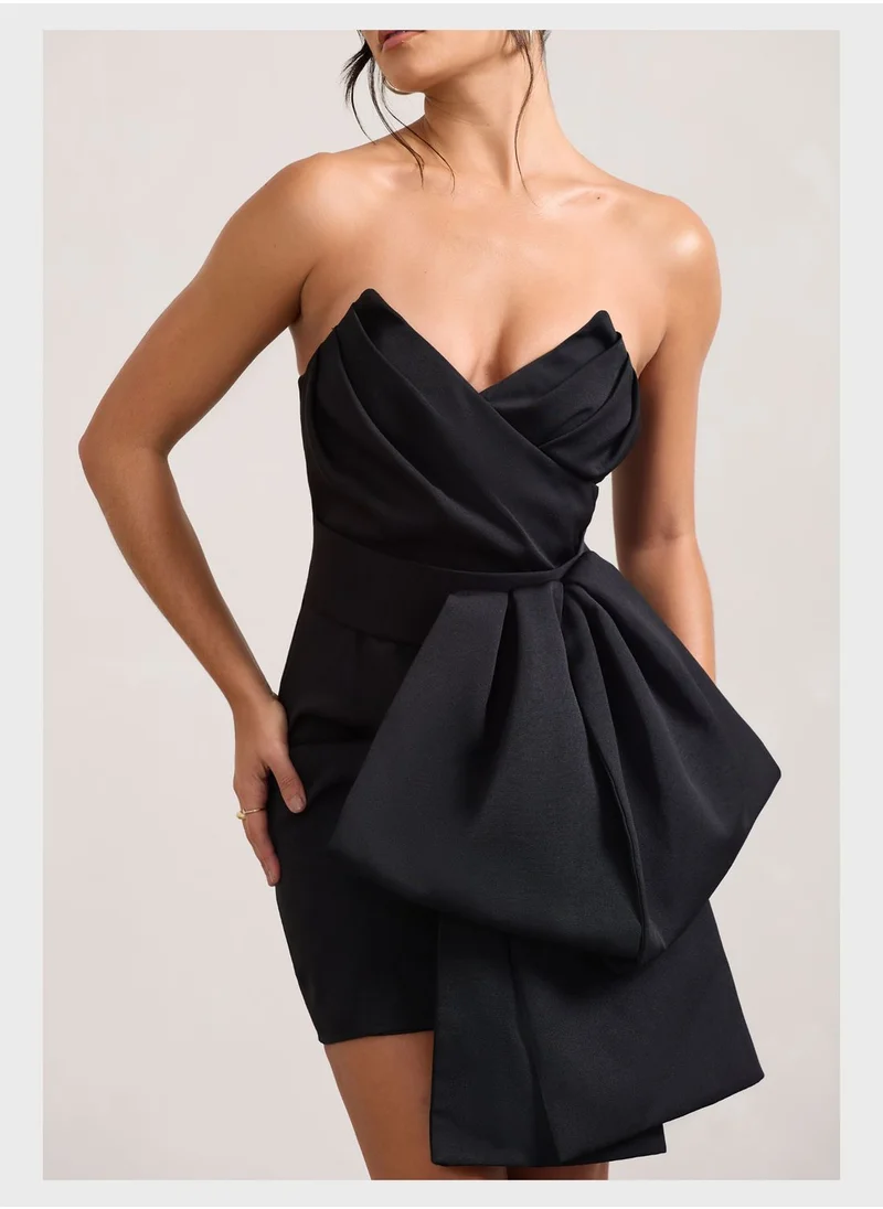 Club L London Surplice Neck Tie Detail Dress