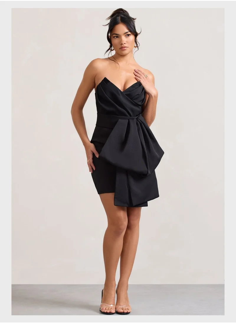 Club L London Surplice Neck Tie Detail Dress