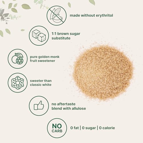 Micro Ingredients Golden Monk Fruit Sweetener Allulose, 2 lbs | No Erythritol, No Aftertaste, 1:1 Brown Sugar Substitute | Zero Calorie, Great for Drinks, Coffee, Tea, Cookies | Keto, Vegan, Non-GMO - Image 4