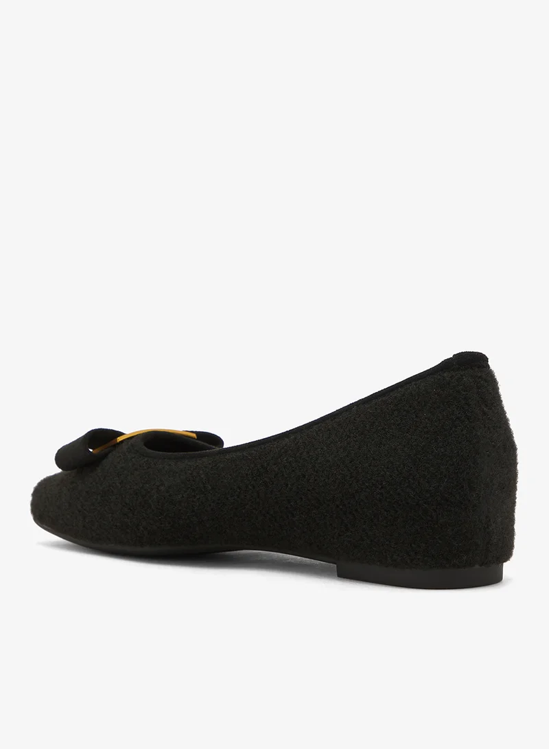 Ella Black Gold Accent Ballet Flats for Women | Best Price UAE