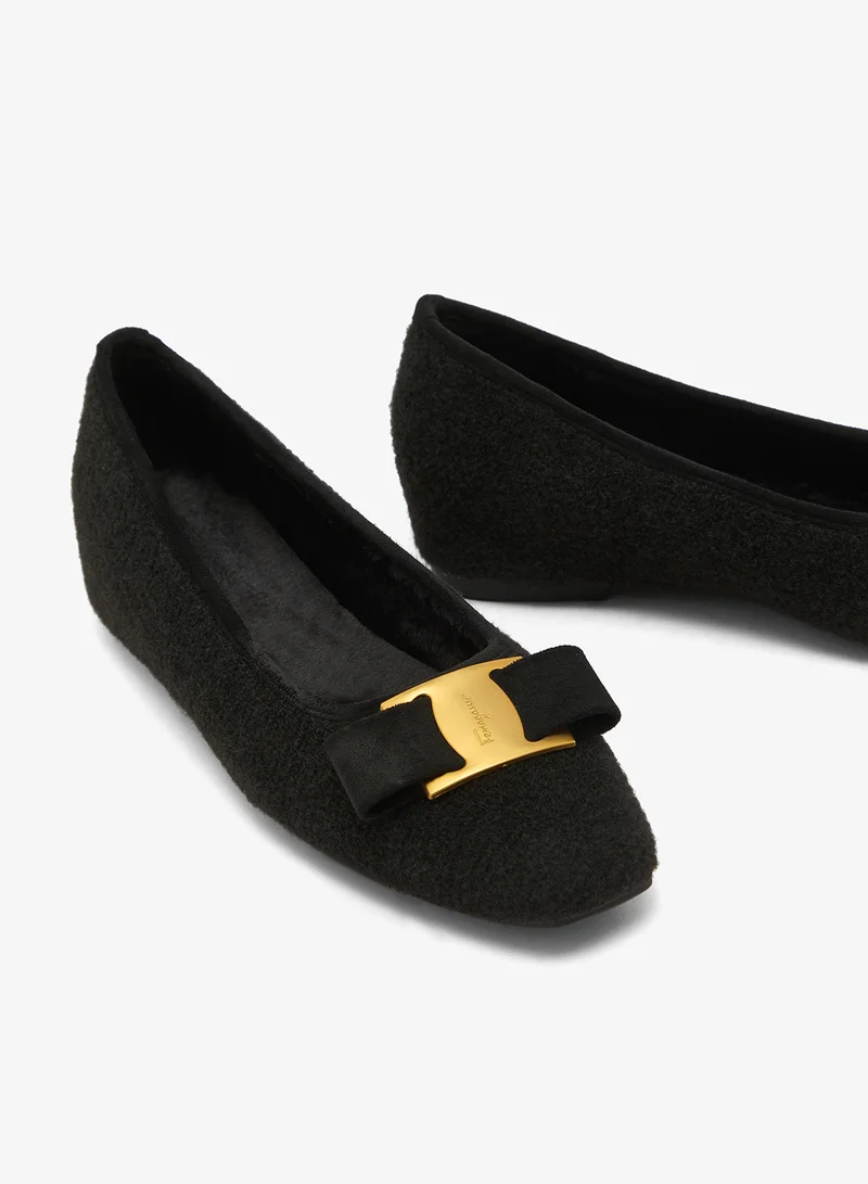 Ella Black Gold Accent Ballet Flats for Women | Best Price UAE