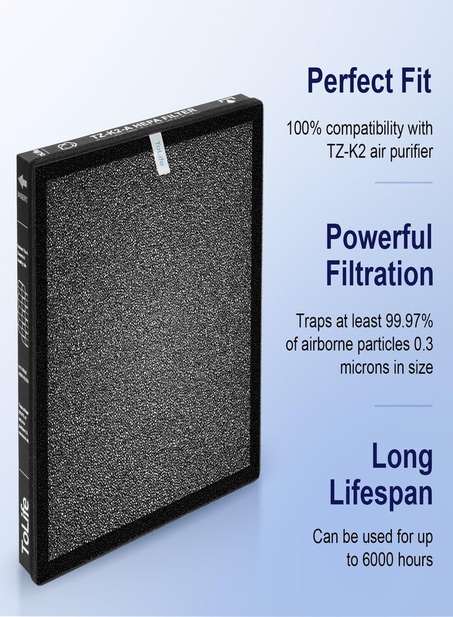 ToLife TZ-K2 Air Purifier Replacement Filter, 3-in-1 High-Efficiency Activated Carbon Filter, TZ-K2-A, 2 Pack - Image 3