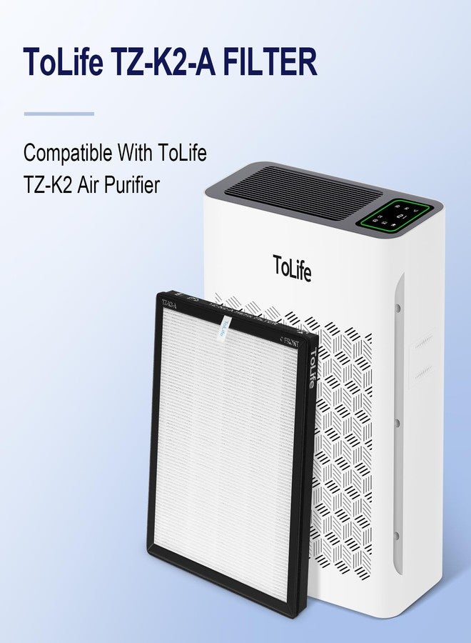 ToLife TZ-K2 Air Purifier Replacement Filter, 3-in-1 High-Efficiency Activated Carbon Filter, TZ-K2-A, 2 Pack - Image 2