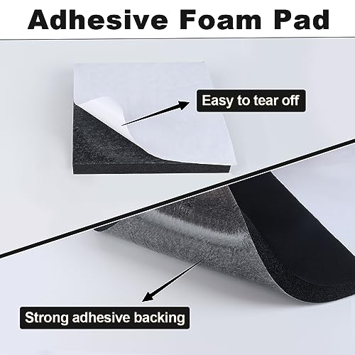 Storystore 8 Pcs Foam Padding Sheets - 4" x 4" x 1/2" Self Adhesive Closed Cell Foam Neoprene Rubber Sheets Insulation Anti Vibration Rubber Pads with Adhesive, Black - Image 4