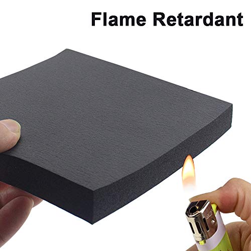 Storystore 8 Pcs Foam Padding Sheets - 4" x 4" x 1/2" Self Adhesive Closed Cell Foam Neoprene Rubber Sheets Insulation Anti Vibration Rubber Pads with Adhesive, Black - Image 3